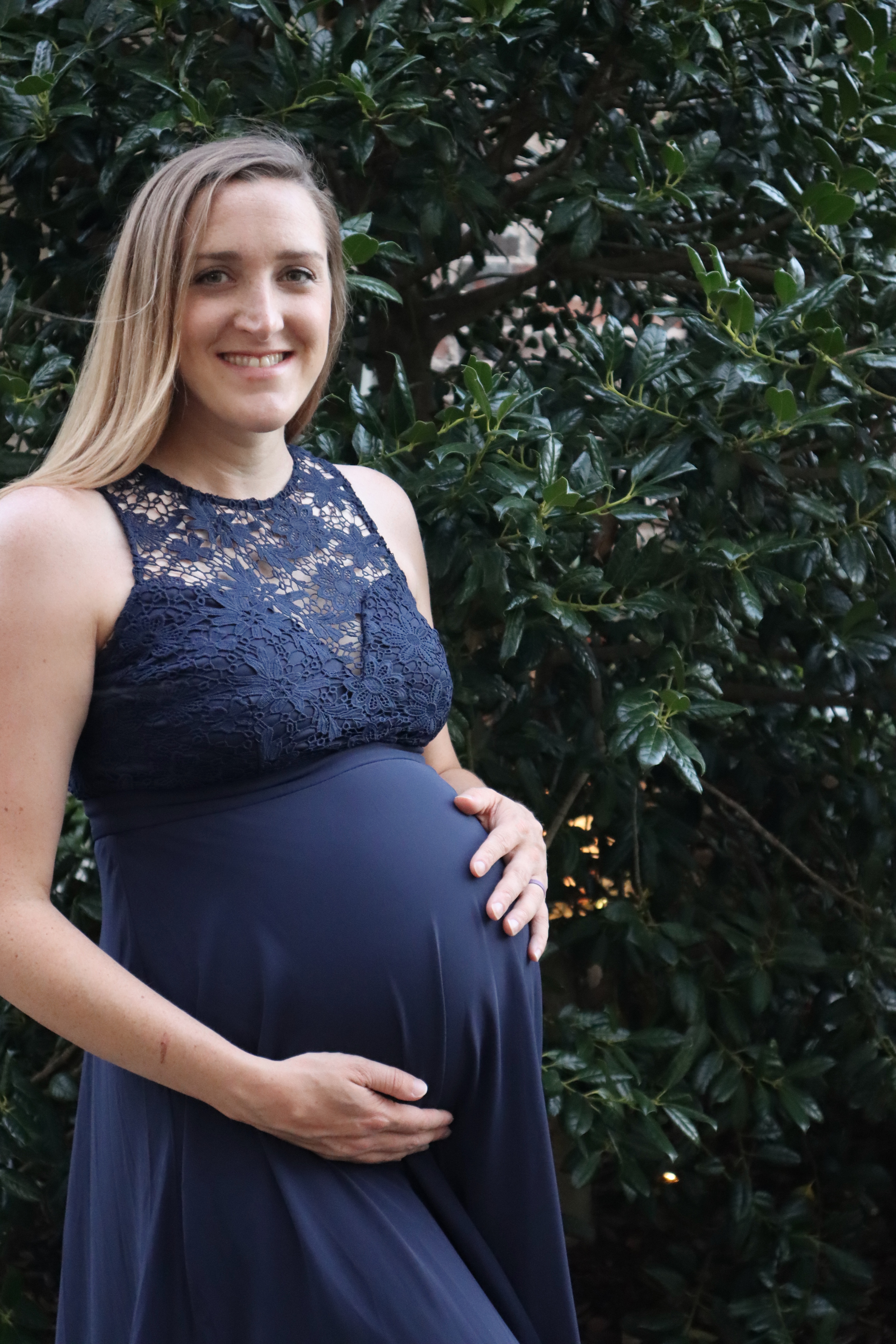 Navy Blue Maternity Evening Gown